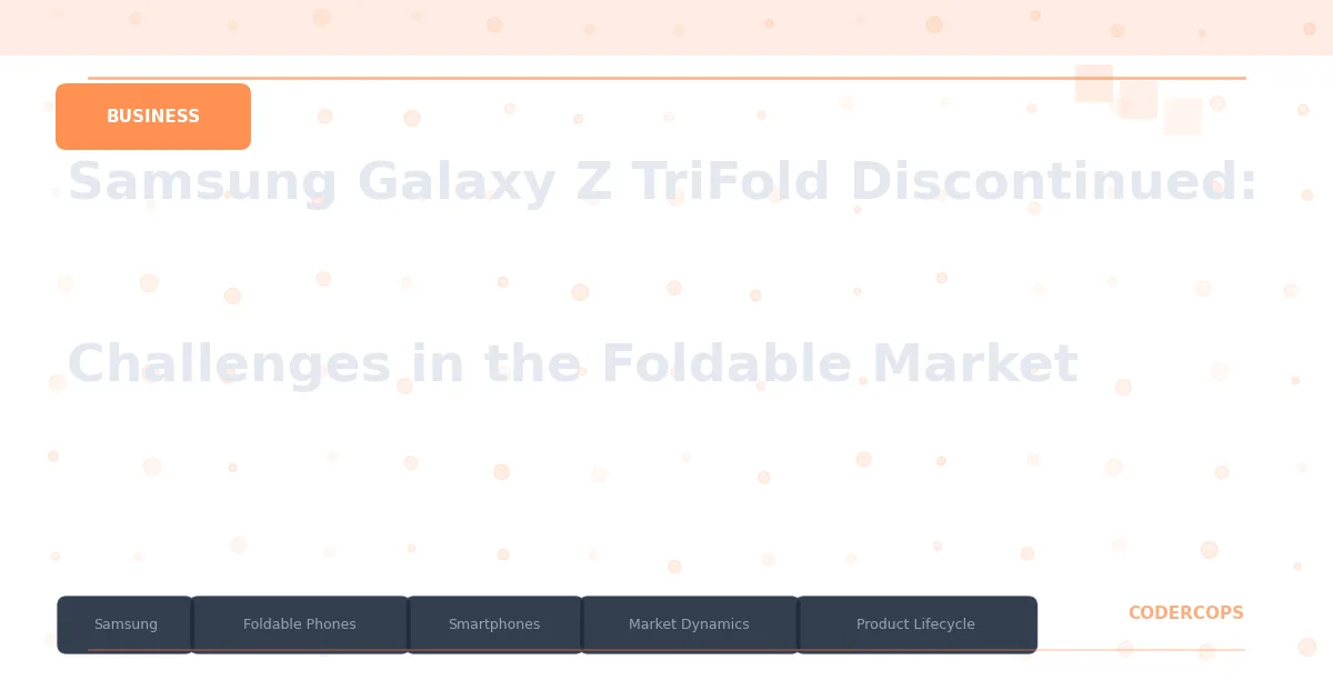 Samsung Galaxy Z TriFold Discontinued: Challenges in the Foldable Market