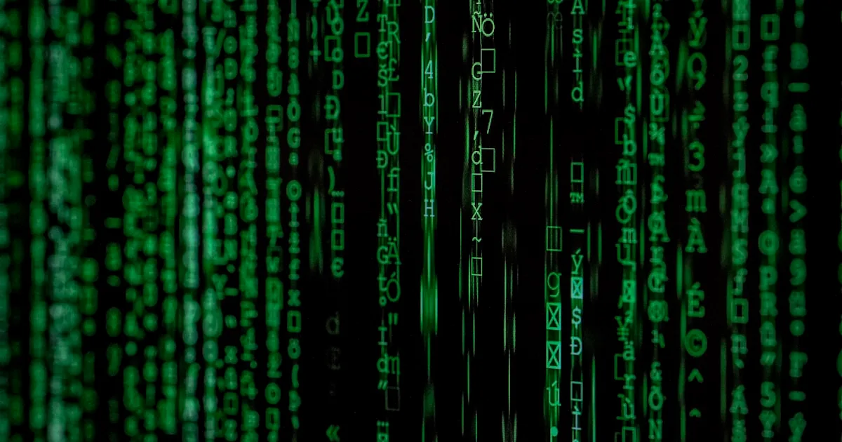 AI-assisted code flowing across a developer's screen